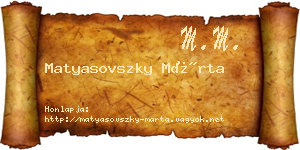 Matyasovszky Márta névjegykártya